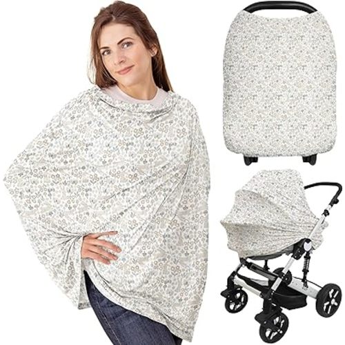 Car Seat Covers for Babies - Nursing Cover, Baby Car Seat Cover, Nursing Covers for Breastfeeding, Carseat Cover Girls, Boy, Breastfeeding Cover, Infant Car Seat Cover, Stroller Cover (Prairie)