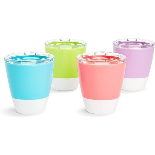 Munchkin® Splash™ Open Toddler Cups with Training Lids, 7 Ounce, Multicolored, 4 Pack
