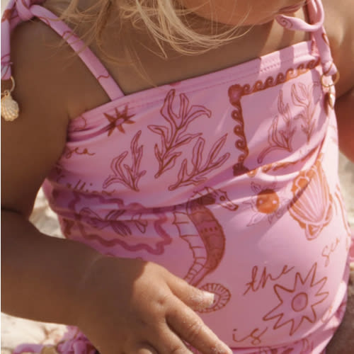 PIPER ONE PIECE SWIM - PINK/RED SEA IS CALLING