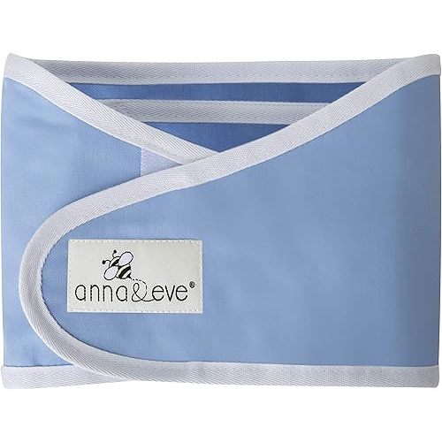 Anna & Eve - Swaddle Strap - Adjustable Arms-Only Baby Swaddle, 100% Cotton, Prevents Overheating - Small Size Fits Chest 13.5 to 17 - Blue