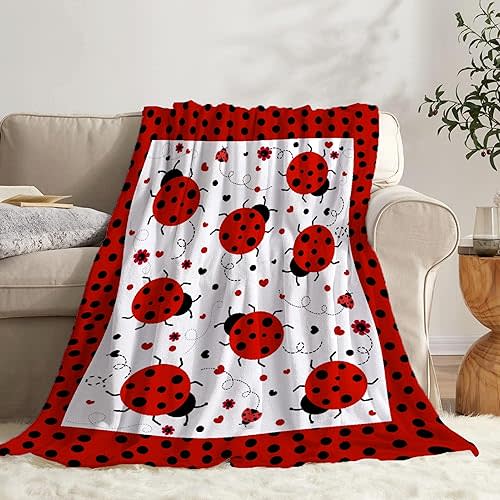 Lady-Bug Baby Blanket Lady-Bug Blanket Gifts Super Soft Swaddle Toddler Blanket, Newborn, Infant Nursery Blanket for Stroller, Crib XS 40"x30" for Pets