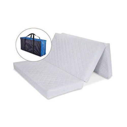 Multi-Use Waterproof Folding Portable Crib Mattress/Play Mat with Travel Carry Case, 1.5"