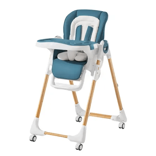 Convertible High Chairs for Babies and Toddlers, Height Adjustable Baby High Chair, High Chair with Removable Tray, Adjustable Backrest and Pedal, Portable Baby Dinning Chair with Lockable Wheels