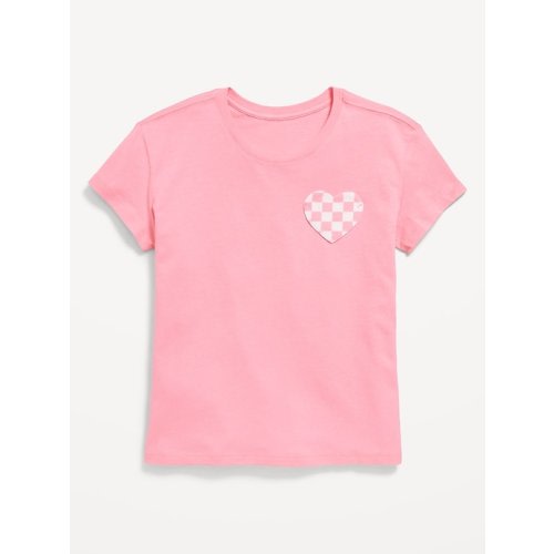 Softest Short-Sleeve Heart-Pocket T-Shirt for Girls
