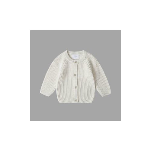 Stellou & Friends 100% Cotton Chunky Ribbed Knitted Cardigan for Boys & Girls Ages 0-6 Years