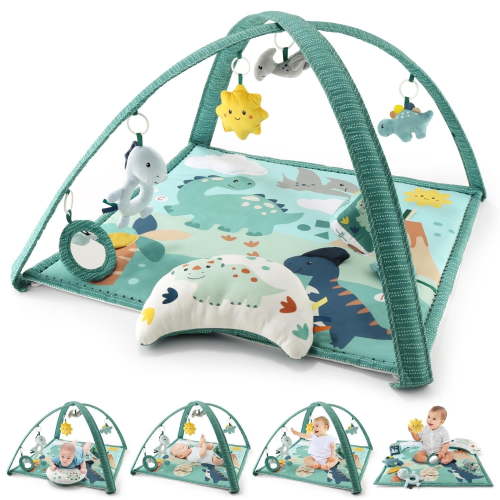 The Peanutshell Dino-Themed 7-in-1 Activity Play Gym and Playmat for Babies, 7-Piece