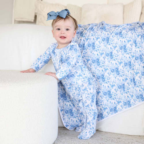 Betsy's Blooms Ruffle Zipper Footie