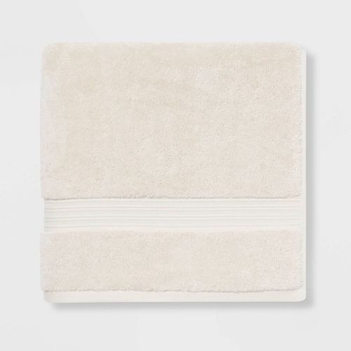 Total Fresh Antimicrobial Bath Towel Navy - Threshold™: 100% Cotton, Low Lint, Machine Washable, 550 GSM