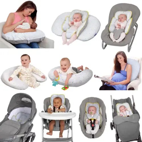 Clevamama Nursing Pillow & Baby Nest Stripes | Baby Bunting AU