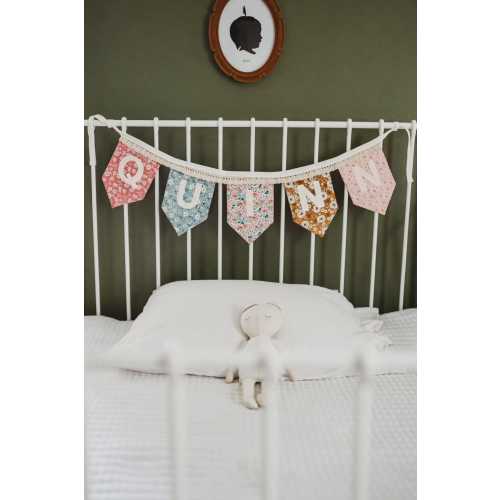 Liberty Style Name Banner, Custom Lettering Bunting, Cotton Bunting Banner Garland, Nursery Decor, Girls Room Decor, New Baby Gift