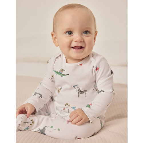 Organic Cotton Party Animals Sleepsuit (0–9mths) | Baby Sleepwear | The White Company US