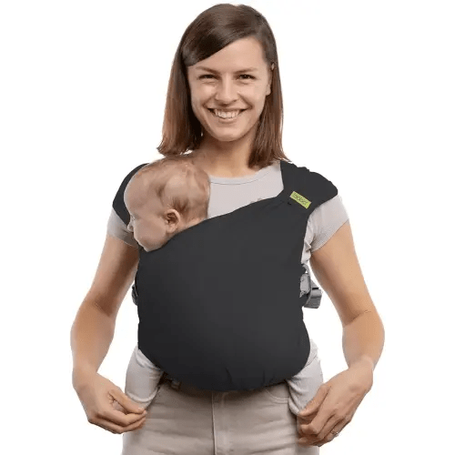 Boba Bliss Hybrid Baby Wrap & Carrier - 2in1 Easy Wrap Comfort + Carrier Convenience. Pre-Wrapped Sling, Certified Hip-Healthy from Newborn to Toddler (7-35lbs) - Charcoal