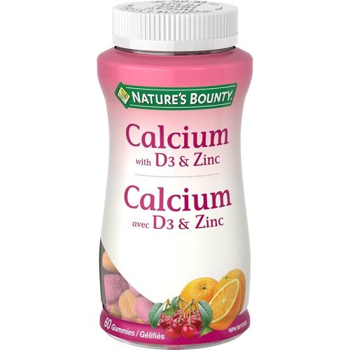 NATURE'S BOUNTY Calcium With D3 & Zinc, Helps Absorption Of Calcium & Phosphorus, May Help to Reduce Osteoporosis Risk, Aids Development Of Bones & Teeth, Helps to Support Immune Function, Gummies, 300 g
