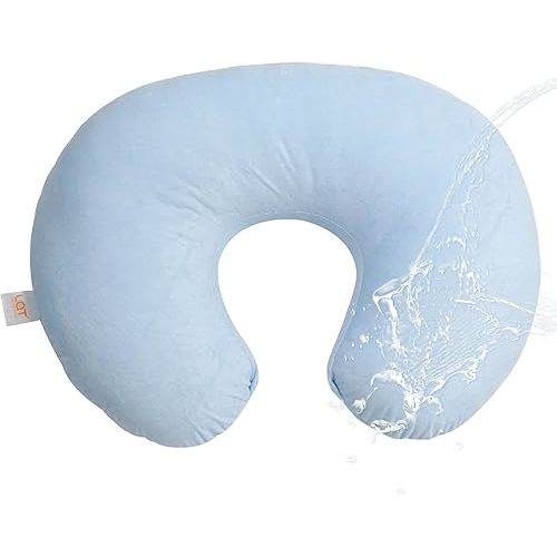LAT Waterproof Nursing Pillow for Breastfeeding,Waterproof Removable Cover,Ergonomic Breast Feeding Pillows Baby for Baby Boys and Girls,Machine Washable(Blue)