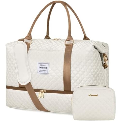 LOVEVOOK Travel Duffle Bag,Weekender Bags for Women with Shoe Compartment，Carry on Overnight Bag with Toiletry Bag,Gym Duffel Bag with Wet Pocket, Hospital Bags for Labor and Delivery