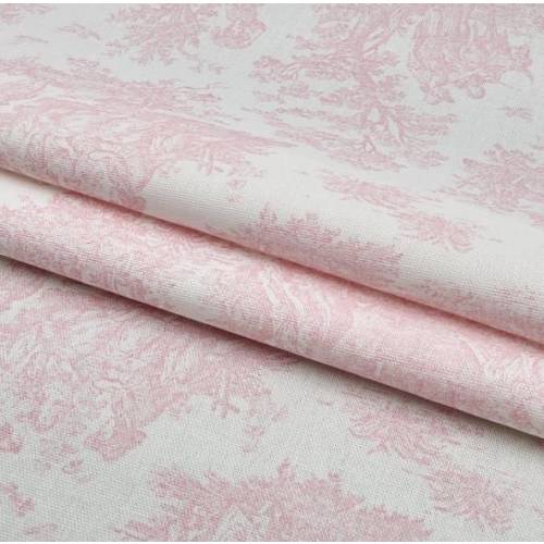Pink Toile Curtains Colonial Classic Home Decor Window Treatments Custom Drapery Valance Baby Girl Nursery Decor Window Panels Cafe Curtains