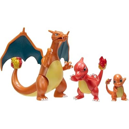 Pokémon Select Evolution 3 Pack - Features 2-Inch Charmander, 3-Inch Charmeleon and 4.5-Inch Charizard Battle Figures