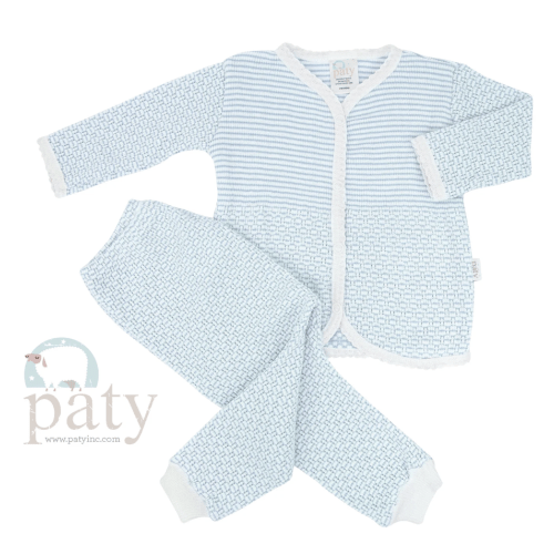 Paty Knit Legging Set Blue