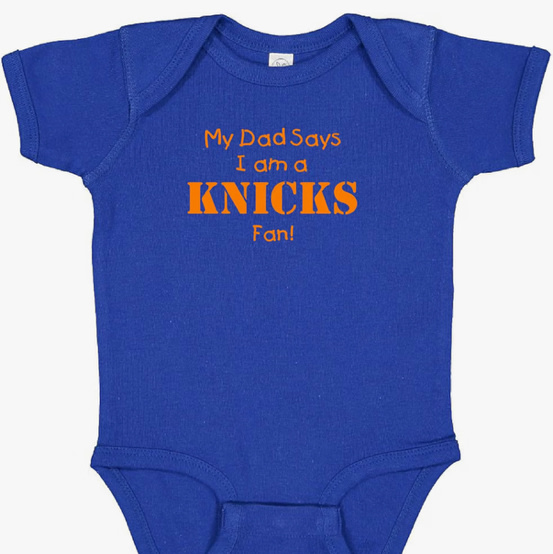 New York Basketball My Dad Says I am Fan Baby Bodysuit