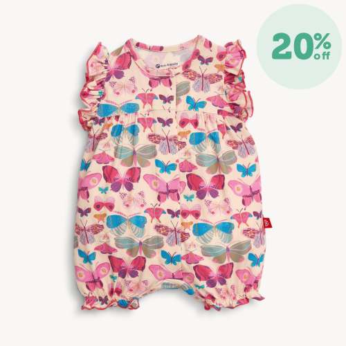 all a-flutter modal magnetic ruffle sleeve romper – Magnetic Me