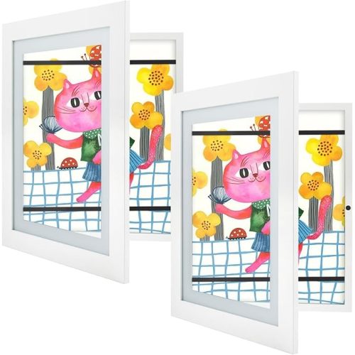 Golden State Art, 10x12.5 Kids Art Frames, Front-Opening, Great for Kids Drawings, Artworks, Children Art Projects, Schoolwork, Home or Office (White, Set of 2)