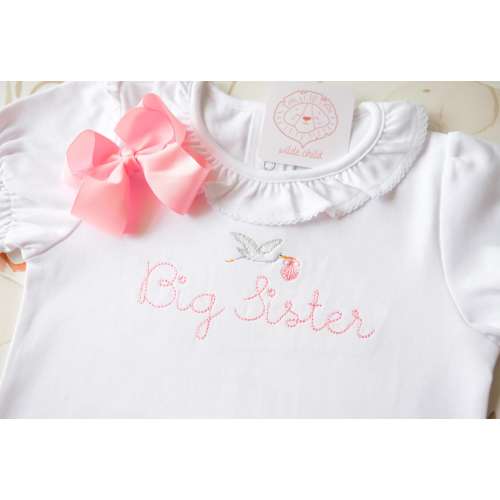 Big Sister T-shirt, Long sleeve or Short Sleeve, Baby Announcement, Embroidered, Personalized Toddler, Children's T-shirt
