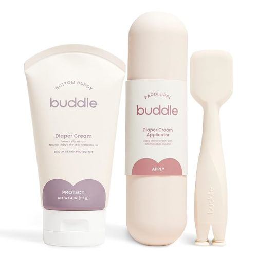 Buddle Bottom Buddy Diaper Cream + Paddle Pal Diaper Rash Cream Applicator Bundle - Gentle On Sensitive Skin, Pediatric & Dermatologist Tested, No Added Parabens or Fragrances