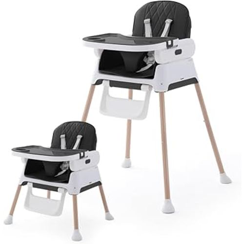 3 in 1 Baby High Chair,Adjustable Convertible Baby High Chairs for Babies and Toddlers,Black
