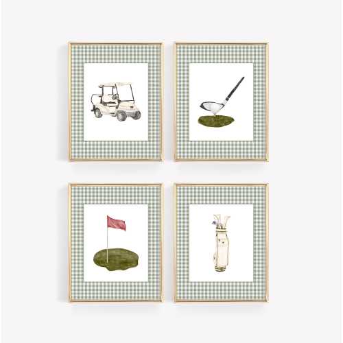 Golf Nursery Wall Art, Boys Room Wall Prints, Golf Themed Nursery, Baby Boy Nursery Decor, Watercolor Golf Prints, Sports Nursery Decor