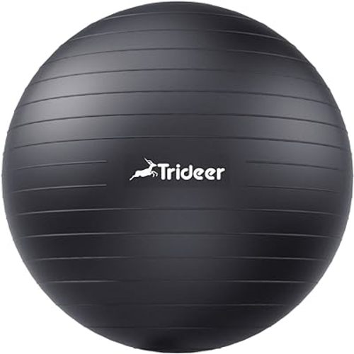 Amazon.com: Trideer Extra Thick Yoga Ball Exercise Ball, 5 Sizes Gym Ball, Heavy Duty Ball Chair for Balance, Stability, Pregnancy, Quick Pump Included : Sports & Outdoors