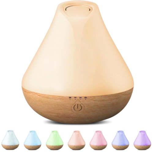 Noahstrong 100ml Essential Oil Diffuser, Woodgrain Aromatherapy Diffuser Humidifier, Waterless Auto Shut-off for Large Room Bedroom Home Office