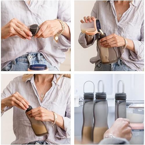 haakaa Breastmilk Storage Bags Silicone Milk Storage Bags for Breastfeeding Reusable & Leakproof, 9oz/260ml, 10 PK