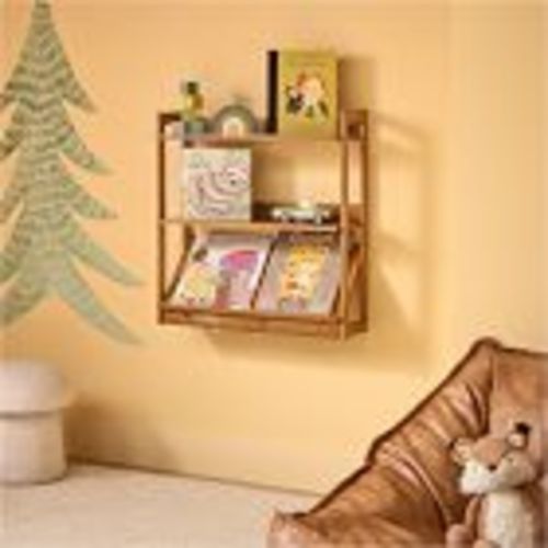 Mid-Century Wall Shelf (24") | Color: Acorn