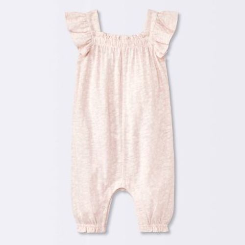 Baby Girls' Floral Modal Jersey Long Legged Romper - Cloud Island™ Pink 0-3M