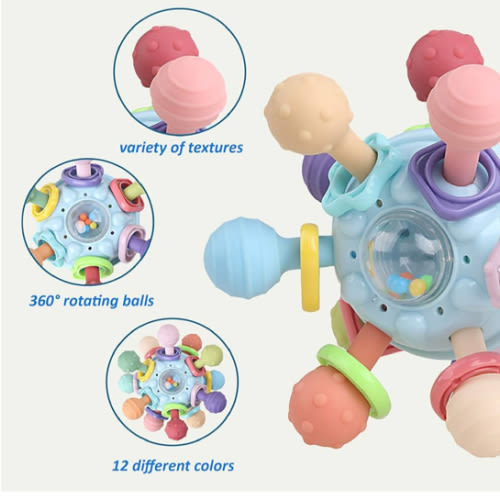 Baby Sensory Teething Toys - Baby Teether & Rattle - Gifts for Infant Newborn Boys Girls 0 3 6 9 12 18 Months - Toddler Montessori Educational Learning Toys