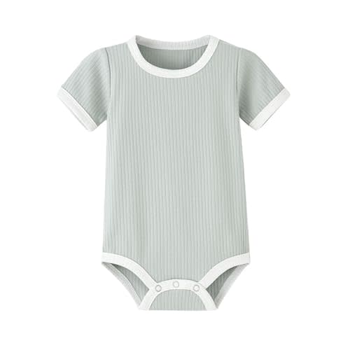 Jomixa Unisex Baby Short-sleeve Bodysuit, Organic Cotton Baby Clothes for Infant
