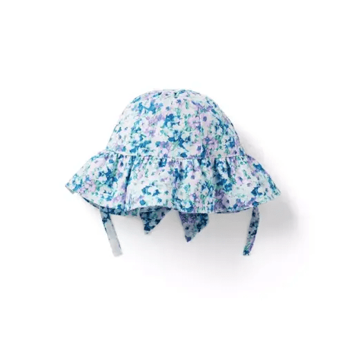 Baby Floral Bow Sun Hat 3-6