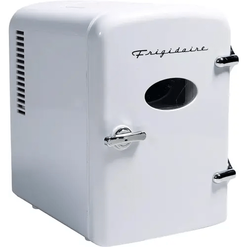 Frigidaire EFMIS129-WHITE, Mini Portable Fridge, 4 Litres Capacity, Chills Six 12oz Cans, 100% Freon-Free & Eco Friendly, Beverage Cooler- White