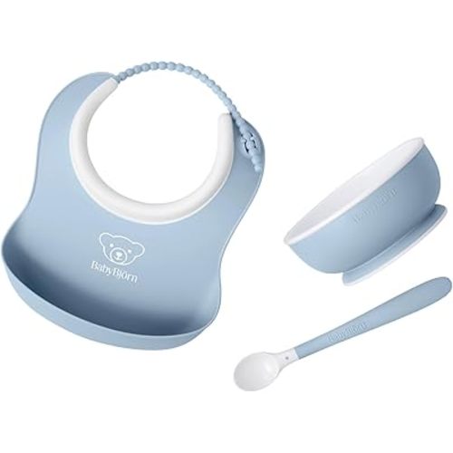 BabyBjörn Baby Feeding Set, 3 pcs, Powder Blue