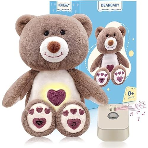 DEARBABY Baby Sleep Soother,Newborn Essentials Baby Stuff Toys 0-6 Months,Baby Christmas Girl Gifts Sound Machine for Nursery with Realistic Breathing Motion Baby Registry Search