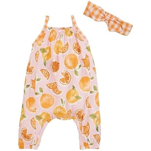 Mud Pie Unisex Baby Baby Girl Orange Print Longall;