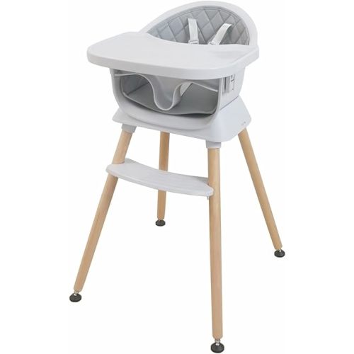3-in-1 Convertible Wooden High Chair for Babies and Toddlers, Dining Booster Seat, Toddler Chair, Easy to Clean Infant Highchair, Modern Lightweight Design