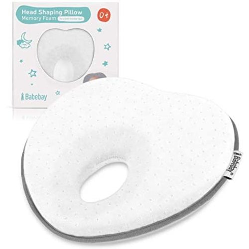 Baby Pillow for Newborn Infant,Head Shaping Pillow for Flat Head Syndrome Prevention,3D Memory Foam for Head and Neck Support Pillow,Heart Shaped 0-12 Months White