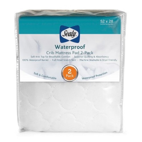 Sealy Waterproof Crib & Toddler Mattress Protector Pads