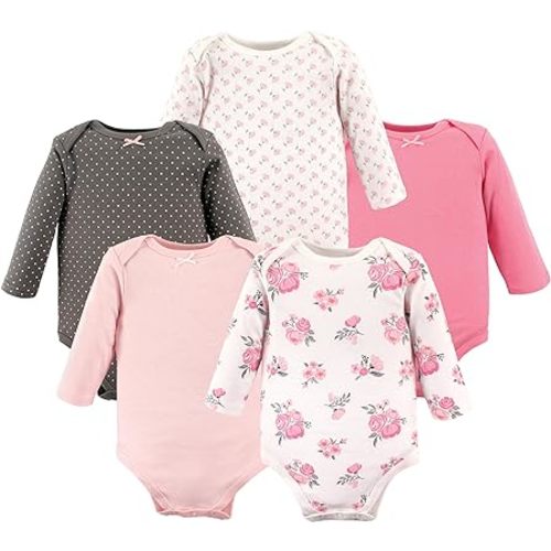 Hudson Baby unisex-baby Cotton Long-sleeve Bodysuits
