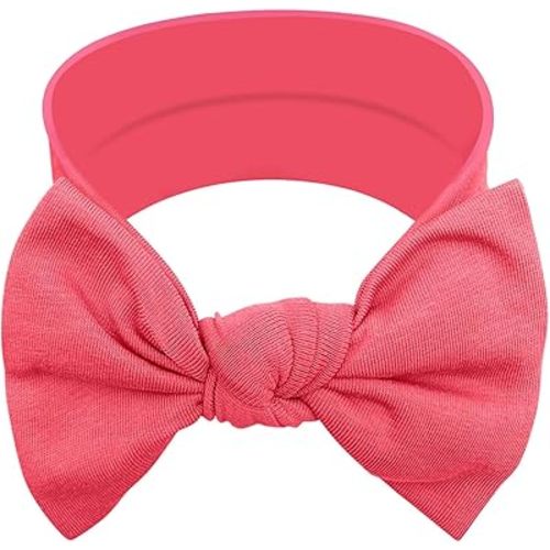Baby Girl Headbands-Infant,Toddler Cotton Handmade Hairbands with Bows Child Hair Accessories (Hot Pink)