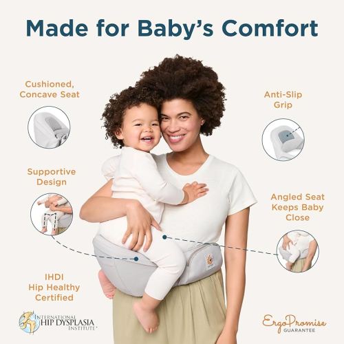 Ergobaby Lift Hip Seat Carrier with Storage (Pearl Grey)