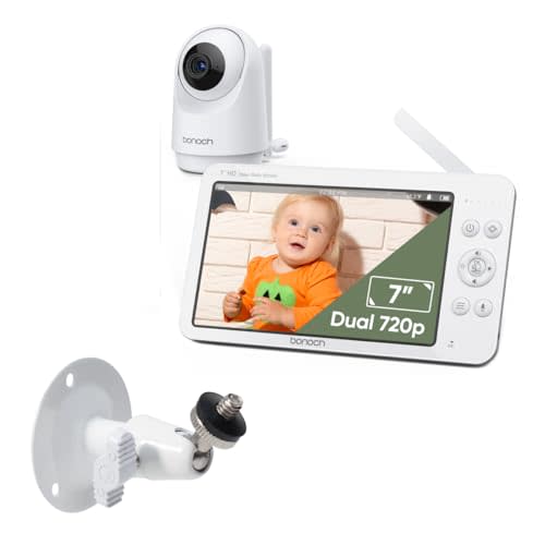bonoch 7" 720P Baby Monitor with Camera and Audio with Adjustable Baby Monitor Wall Mount