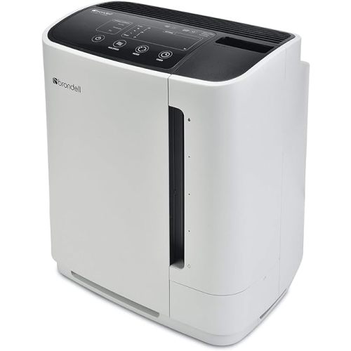 Brondell Air Purifier O2+ Revive Air Purification System with Humidifier -Odor Eliminator - Dual True HEPA Air Washer for Dust, Mold, Smoke, Off-Gassing, and Pets (White)