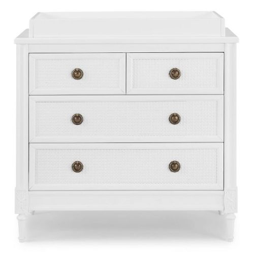 Delta Children Madeline 4 Drawer Dresser With Changing Top And Interlocking Drawers - Bianca White